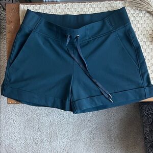 Athleta Deep Teal Pull‑On Athletic Shorts